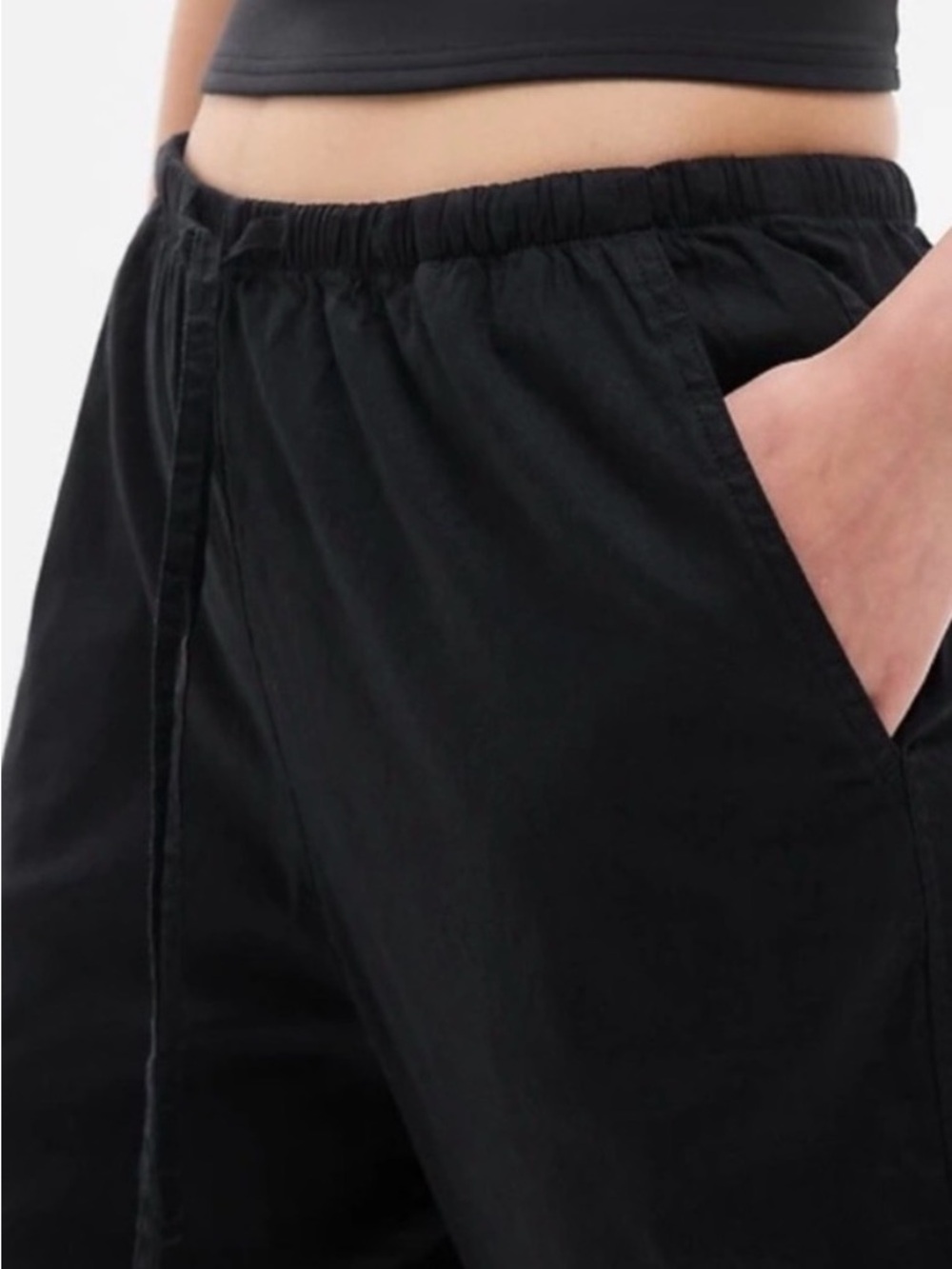 Athleta Black Wide-Leg Lounge Linen Blend Pants - Picture 3 of 5